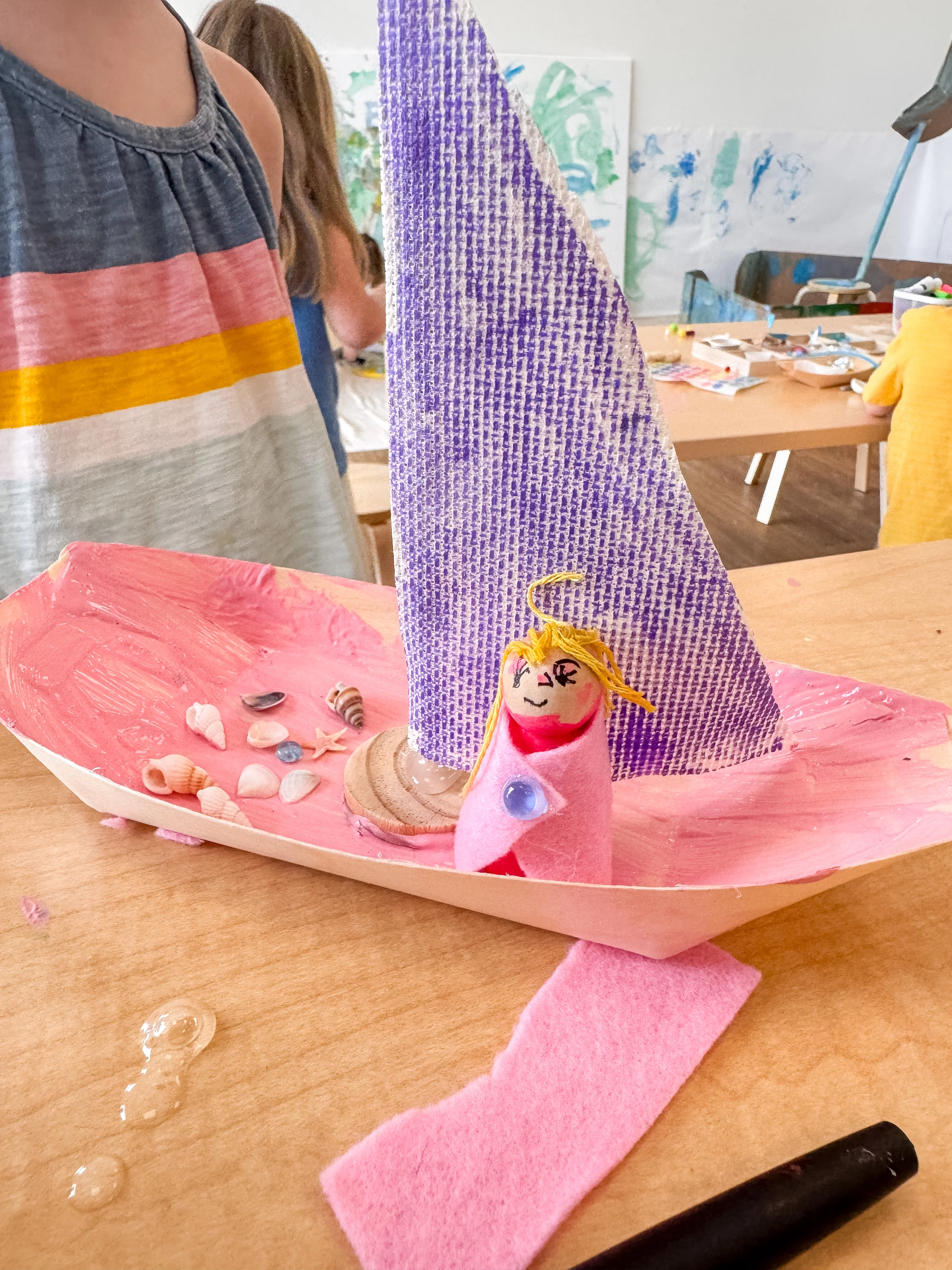 Kids creating at BloomHouse Preschool Studio